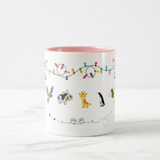 Cute Animal Friends Mug | Kids Cartoon Coffee Cup  Zweifarbige Tasse
