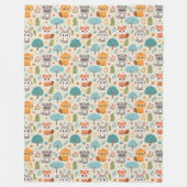 Cute Animal Friends Seamless Pattern – Playful Kid Fleecedecke (Vorderseite)