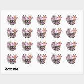 Cute Animal Friends Sticker – Zebra Giraffe Monkey (Blatt)