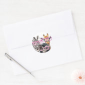 Cute Animal Friends Sticker – Zebra Giraffe Monkey (Umschlag)