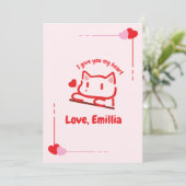 Cute Animal Heart Personalized Karte (Stehend Vorderseite)