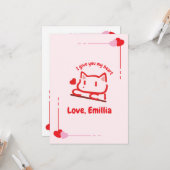 Cute Animal Heart Personalized Karte (Vorderseite/Rückseite Beispiel)