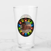 Cute Animal Hunde Paw Foto Drink Glas (Vorderseite)