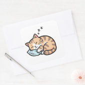 Cute Animal Kawaii Cat Quadratischer Aufkleber (Umschlag)