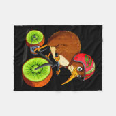 Cute Animal Kiwi Cycling New Zealand Fleecedecke (Vorderseite (Horizontal))