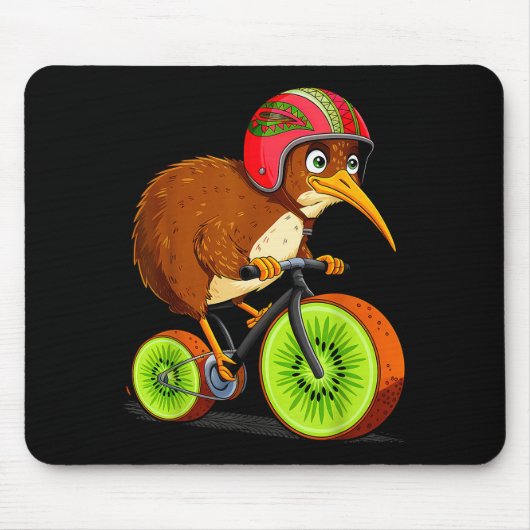 Cute Animal Kiwi Cycling New Zealand Mousepad (Vorne)