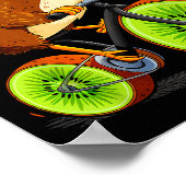 Cute Animal Kiwi Cycling New Zealand Poster (Ecke)