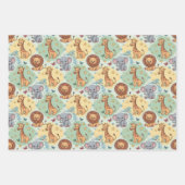 Cute animal pattern featuring lions, giraffes geschenkpapier set (Vorderseite 3)