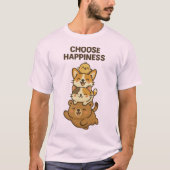Cute Animal Stack Illustration T-Shirt (Vorderseite)