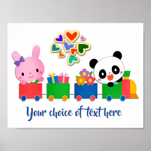 Cute Animal Train Poster (Vorne)