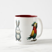 Cute Animal Trio Coffee Cup Zweifarbige Tasse (VorderseiteRechts)