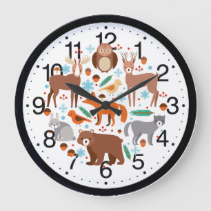 Cute Animal Wall Clock Große Wanduhr