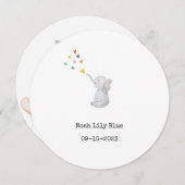 Cute Animal Watercolor Elephant Hearts Card Einladung (Vorne/Hinten)