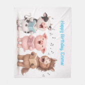 Cute Animals Band Birthday Fleecedecke (Vorderseite)