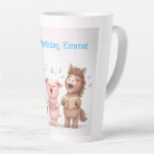 Cute Animals Band Birthday Milchtasse (Rechte Ecke)