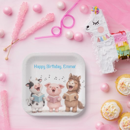 Cute Animals Band Birthday Pappteller (Party)