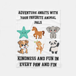 Cute animals blanket for kids fleecedecke