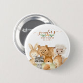 Cute Animals Forest Woodland Button (Vorne & Hinten)