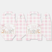 Cute Animals Fun To Be One 1st Birthday Pink Gable Geschenkschachtel (Ungeklappt)
