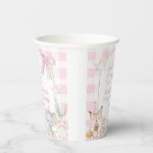 Cute Animals Fun To Be One 1st Birthday Pink Pappbecher (Rechts)