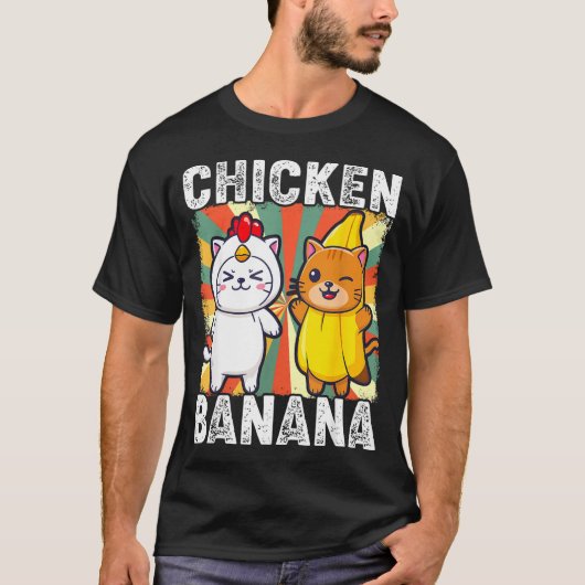 Cute Animals In Chicken And Banana Costumes Kawaii T-Shirt (Vorderseite)