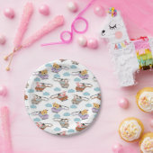 Cute Animals In Helicopter Pattern Pappteller (Party)