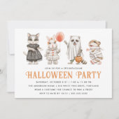 Cute Animals Kids Halloween Costume Party Einladung (Vorderseite)