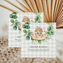 Cute Animals Noah's Ark Bring Diapers Raffle Card