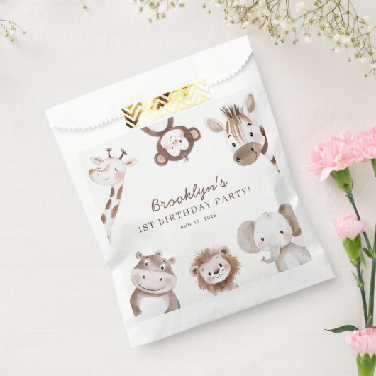 Cute Animals Safari Jungle Birthday Party Kids Geschenktütchen (Versiegelt)