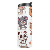 Cute Animals Sticker Adorable Cartoon Characters Thermosbecher (Nach links gedreht)