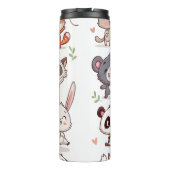 Cute Animals Sticker Adorable Cartoon Characters Thermosbecher (Rückseite)