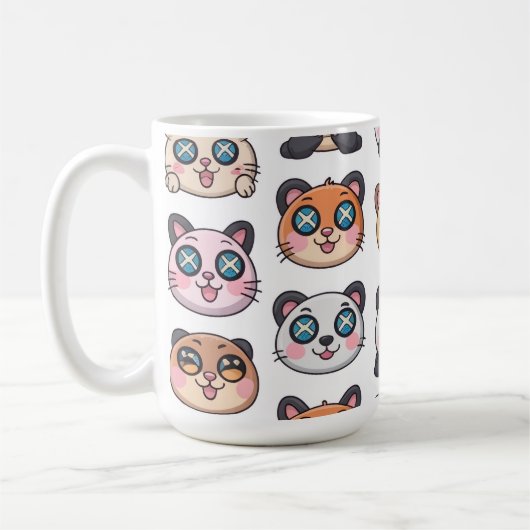 Cute Animals Sticker Sheet Adorable Cartoon Charac Kaffeetasse (Links)
