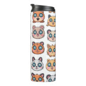 Cute Animals Sticker Sheet Adorable Cartoon Charac Thermosbecher (Nach rechts gedreht)