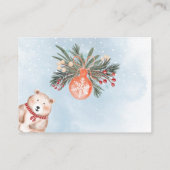 Cute Animals Winter Christmas Diaper baby shower Begleitkarte (Rückseite)