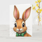 Cute Animated Animal Portrait Card Karte (Gelbe Blume)