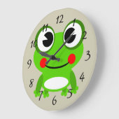 Cute animated frog große wanduhr (Winkel)