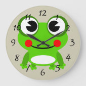 Cute animated frog große wanduhr (Vorderseite)