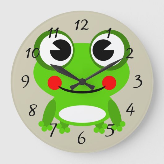 Cute animated frog große wanduhr (Vorderseite)