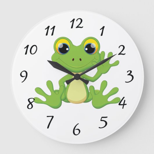 Cute animated frog große wanduhr (Vorderseite)