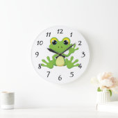 Cute animated frog große wanduhr (Zuhause)