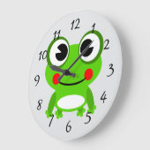 Cute animated frog round clock große wanduhr (Winkel)