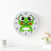 Cute animated frog round clock große wanduhr (Zuhause)