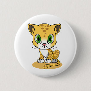 Cute Animated leopard Button