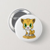 Cute Animated leopard Button (Vorne & Hinten)