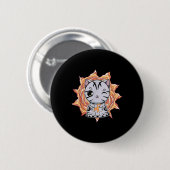 Cute Anime American Shorthair Cat Leukemia Awarene Button (Vorne & Hinten)