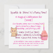 Cute anime birthday Personalize Custom Einladung (Rückseite)