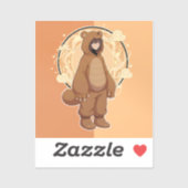 Cute Anime Boy in Bear Aufkleber (Blatt)