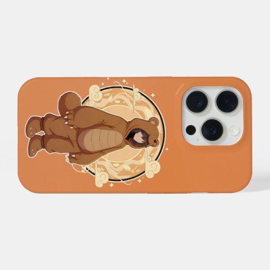 Cute Anime Boy in Bear iPhone Hülle (Rückseite (Horizontal))