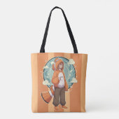Cute Anime Boy in Clownfish Costume drinking Coffe Tasche (Rückseite)