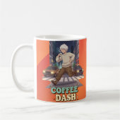 Cute Anime Boy Running in the City with Coffee Kaffeetasse (Links)